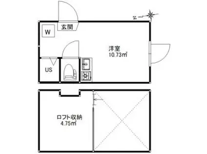 フェリスコサージュ(ワンルーム/1階)の間取り写真