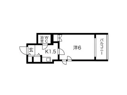 扶桑ハイツ祖師谷大蔵(1K/4階)の間取り写真