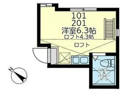 ユナイトSHOWAラ・メルセー(ワンルーム/2階)の間取り写真