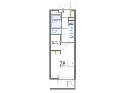 レオパレス横山B(1K/3階)の間取り写真
