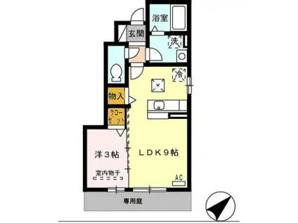 プレステージ2(1LDK/1階)の間取り写真