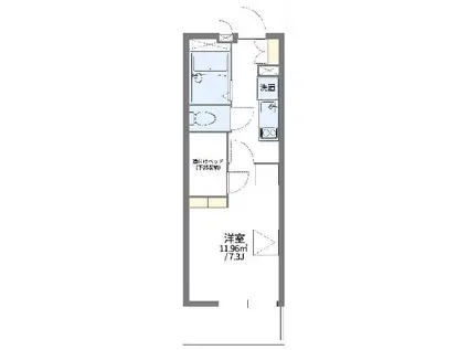 レオパレスクイーンハイツ掛川(1K/2階)の間取り写真