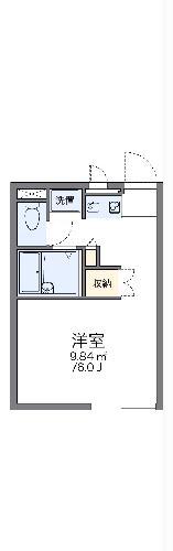 レオパレスミレニアム(1K/1階)の間取り写真