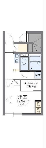 レオパレス壱番館(1K/1階)の間取り写真