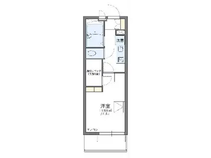 レオパレスシンメイ加須(1K/2階)の間取り写真