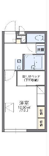 レオパレス川井(1K/1階)の間取り写真