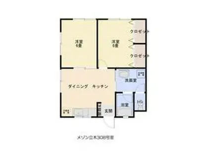 メゾン立木(2DK/3階)の間取り写真