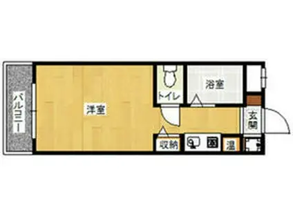 パンルネックスクリスタル博多Ⅲ(ワンルーム/2階)の間取り写真