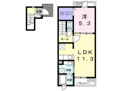ベル テラッセ(1LDK/2階)の間取り写真