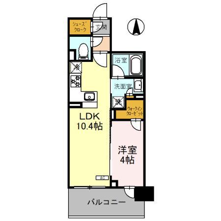 ユニハイム京都七条通(1LDK/8階)の間取り写真