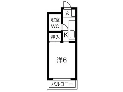 ベルトピア一宮2(1K/3階)の間取り写真