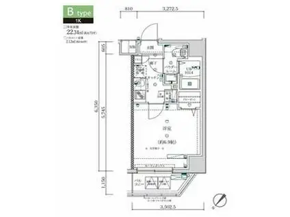 スクエアシティ川口並木(1K/10階)の間取り写真