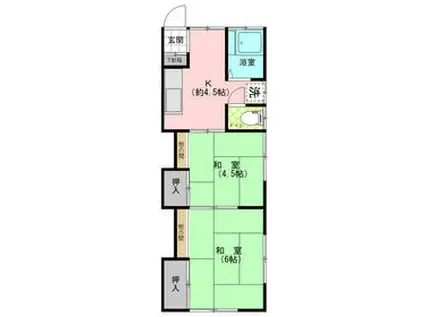 芙蓉荘(2K/1階)の間取り写真