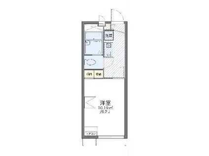 レオパレスクロワール(1K/1階)の間取り写真