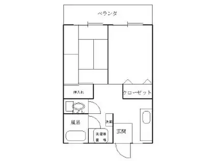 アーバングリン岩崎A(2DK/1階)の間取り写真