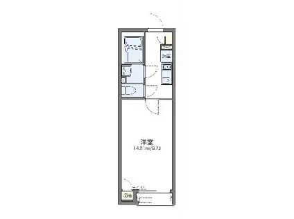 レオネクストヴィラ羽生東(1K/1階)の間取り写真