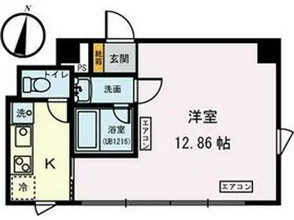 パルク北参道(1K/4階)の間取り写真