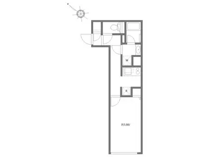 ルーデンス常盤台Ⅲ(1K/3階)の間取り写真