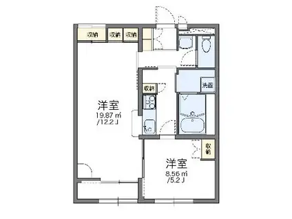 レオパレスグリーンヒル(1LDK/2階)の間取り写真