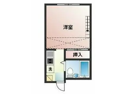 レオパレス宝町(ワンルーム/2階)の間取り写真