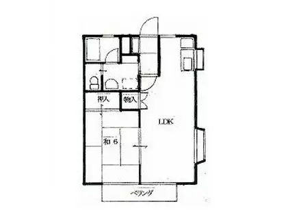 アドバンス(1LDK/1階)の間取り写真