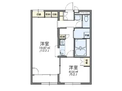 レオパレスベンテュール(1LDK/2階)の間取り写真