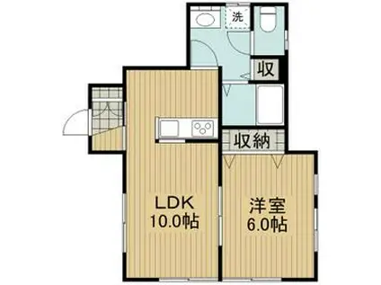 カーサ森B(1LDK/1階)の間取り写真