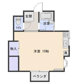 TOY BOX(ワンルーム/2階)の間取り写真