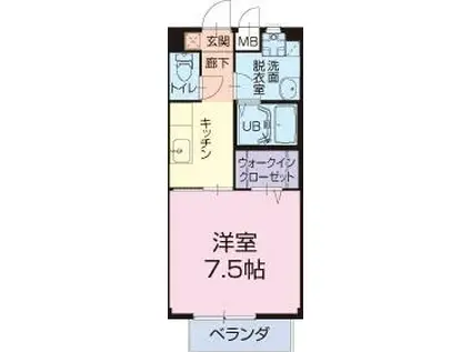 みどり荘(1K/1階)の間取り写真