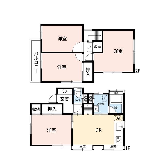 千代田・常磐緩行線 亀有駅 バス乗車時間：12分 亀有駅北口バス停で下車 徒歩1分 1階建 築42年(4DK)の間取り写真