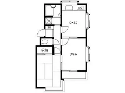 第2指扇ハイツ(2DK/2階)の間取り写真