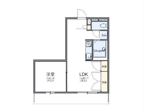 レオパレスAQUA(1LDK/1階)の間取り写真