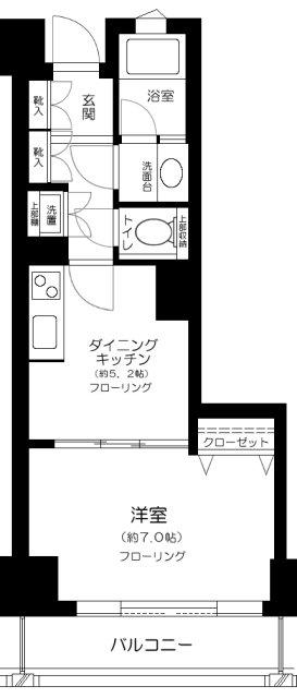 アール・ケープラザ新横浜Ⅲ(1DK/3階)の間取り写真