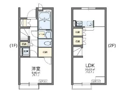 レオネクストチャーステージ(1LDK/1階)の間取り写真