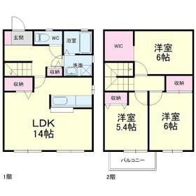 エバーコート広沢　Ｂ(3LDK)の間取り写真