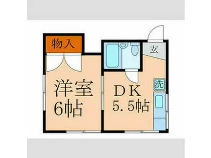 西台コーポ(1DK/2階)の間取り写真