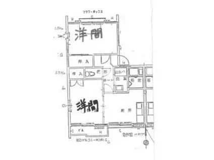 ガーデンハイツ A棟(2DK/1階)の間取り写真