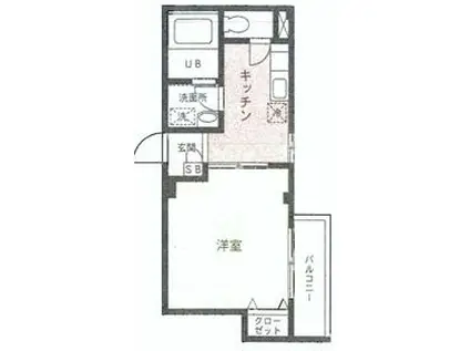 ブロードストーン小机(1K/2階)の間取り写真