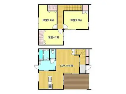 東海道本線 高塚駅 徒歩17分 2階建 築2年(3LDK)の間取り写真
