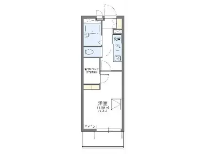 レオパレスレインボーⅠ(1K/2階)の間取り写真