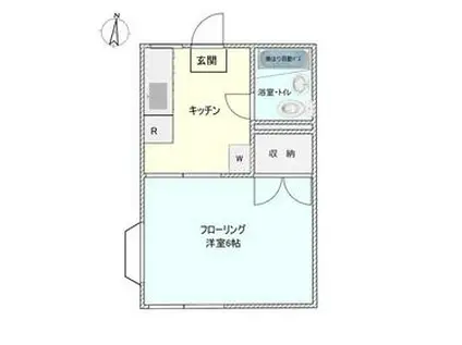 第2ファミーユ(1DK/1階)の間取り写真