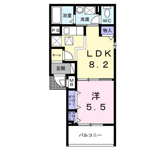 アルモニー大淀Ⅱ(1LDK/1階)の間取り写真
