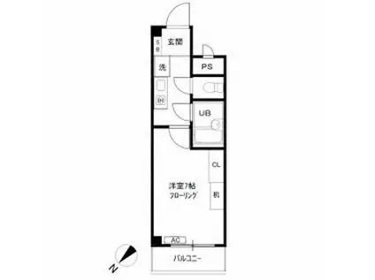 アドバンス拝島(1K/1階)の間取り写真