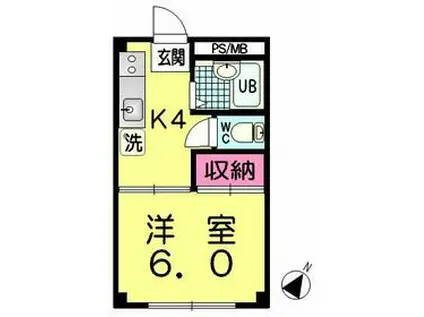 ラフォーレヒグチ(1K/1階)の間取り写真