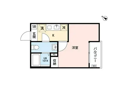 エトワール鶴ヶ島(1K/3階)の間取り写真