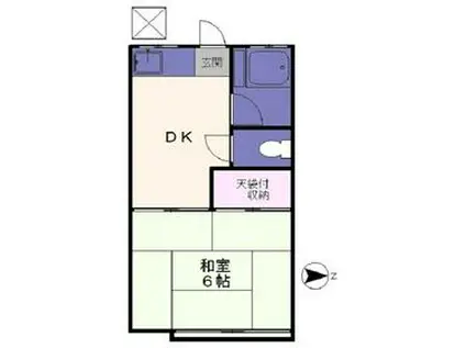 第二泉ハイツ(1DK/2階)の間取り写真