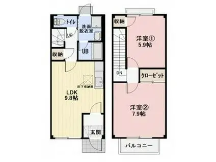 ストークホームⅡA棟(2LDK)の間取り写真