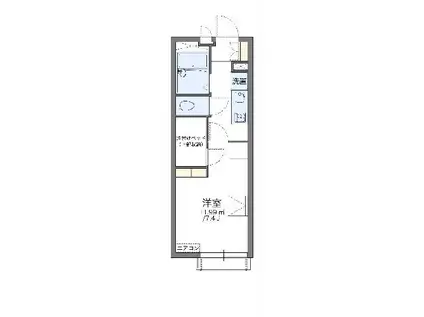 レオパレスリベル中浦和(1K/3階)の間取り写真