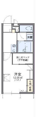 レオパレスせせらぎ(1K/1階)の間取り写真