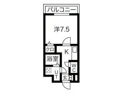 CIELUJE中村日赤&初回保証料&(1K/2階)の間取り写真